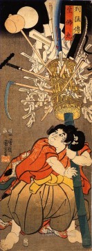 Utagawa Kuniyoshi Painting - el joven benkei sosteniendo un poste Utagawa Kuniyoshi Ukiyo e